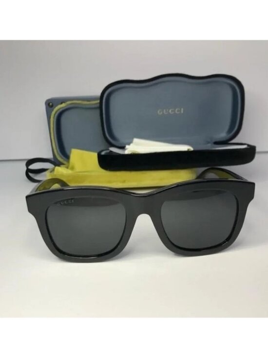 New  - Gucci unisex Urban GG0326S GG/0326/S 001 Black Fashion Square Sunglasses…